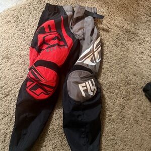 Fly Racing Kids Motocross Pants - Red and Gray
